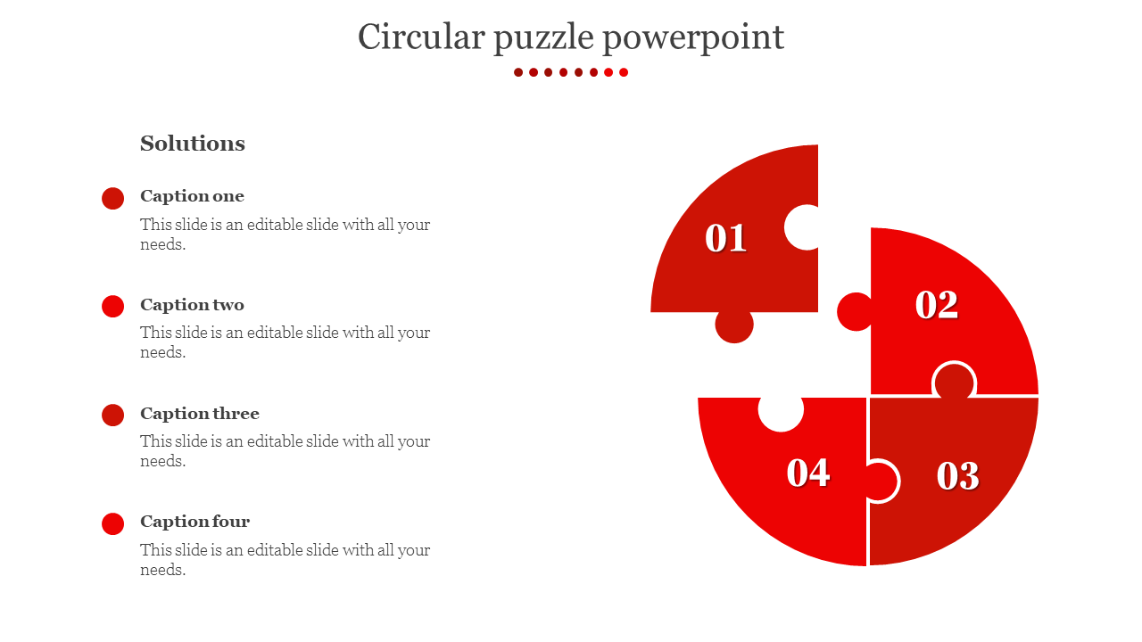 circular puzzle powerpoint-red
